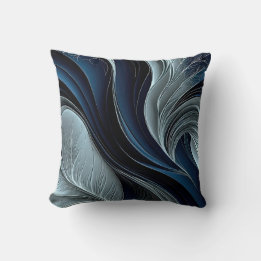 Almohada abstracta de Indigo Flowing de Golden Air