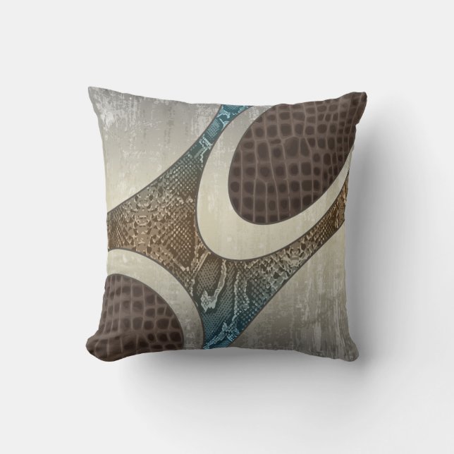 Almohada abstracta de la impresión de Croc del (Anverso)