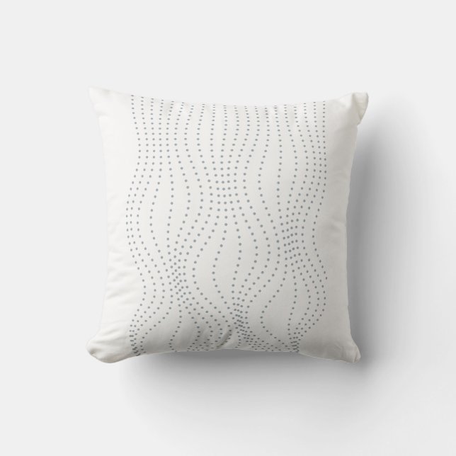 Almohada abstracta de línea de puntos gris minimal (Anverso)