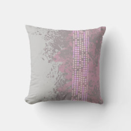 almohada abstracta de puntos morados grises silenc