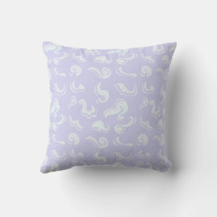 Almohada abstracta de remolino pastel de lavanda