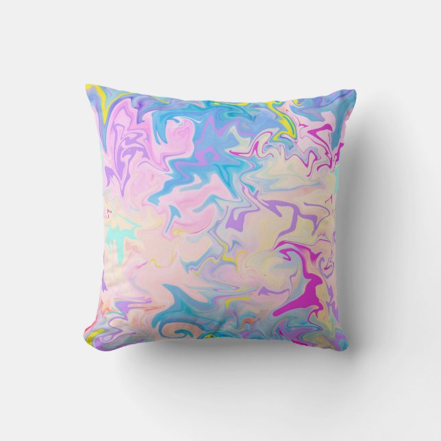 Almohada abstracta del modelo de la acuarela (Anverso)