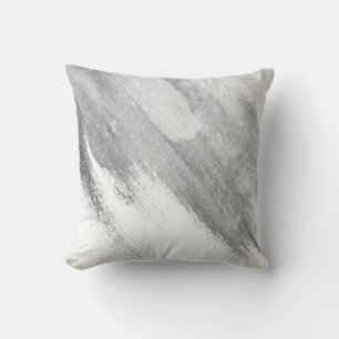Almohada abstracta gris/blanca de la decoración