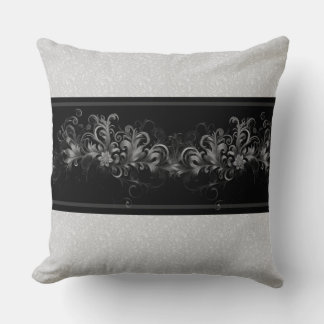 Almohada abstracta gris y negra para lanzar