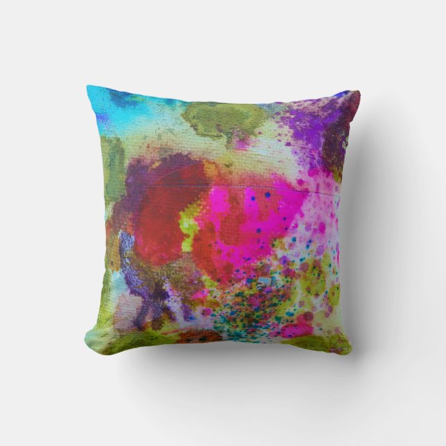 Almohada abstracta manchada de tinta del diseño (Anverso)