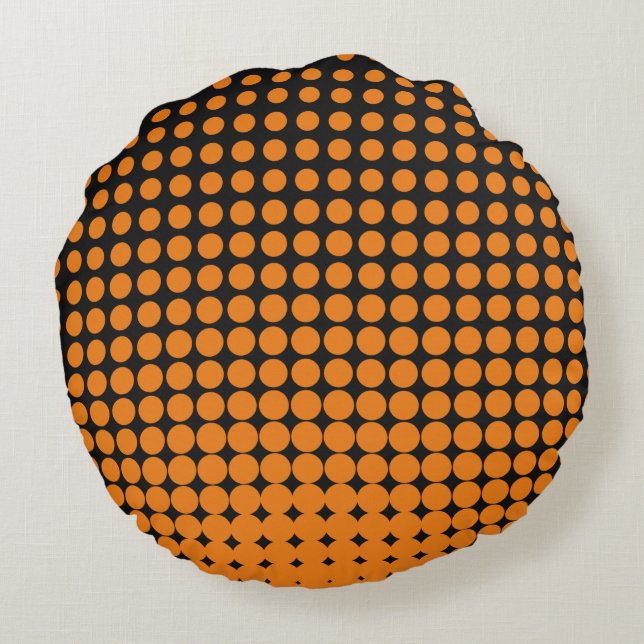 almohada abstracta negra y naranja (Reverso)