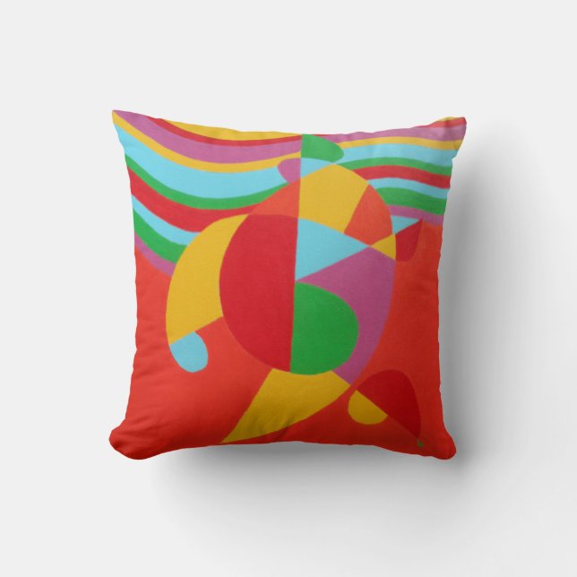 Almohada abstracta Rainbow Rush (Anverso)