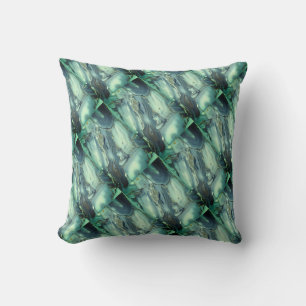 Almohada abstrata azul y turquesa de lavanda
