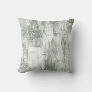 Almohada abstrata verde y blanca del baño