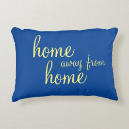 almohada acentuada azul bonito "hogar lejos de cas