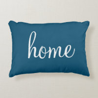 almohada acentuada azul océano "hogar"