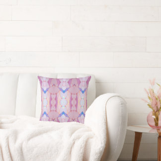 Almohada Acentuada de Mosaico Rosa y Azul Pastel