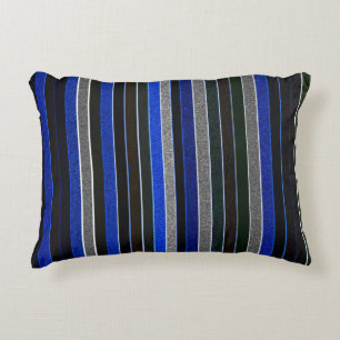 Almohada acentuada de rayas azules y graníticas