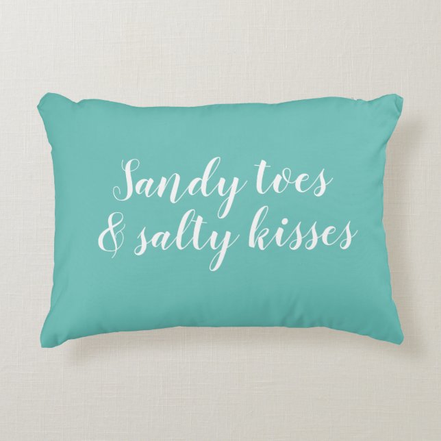 Almohada acentuada de sandy Toes y besos salados (Anverso)