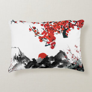 Almohada acentuada del paisaje japonés