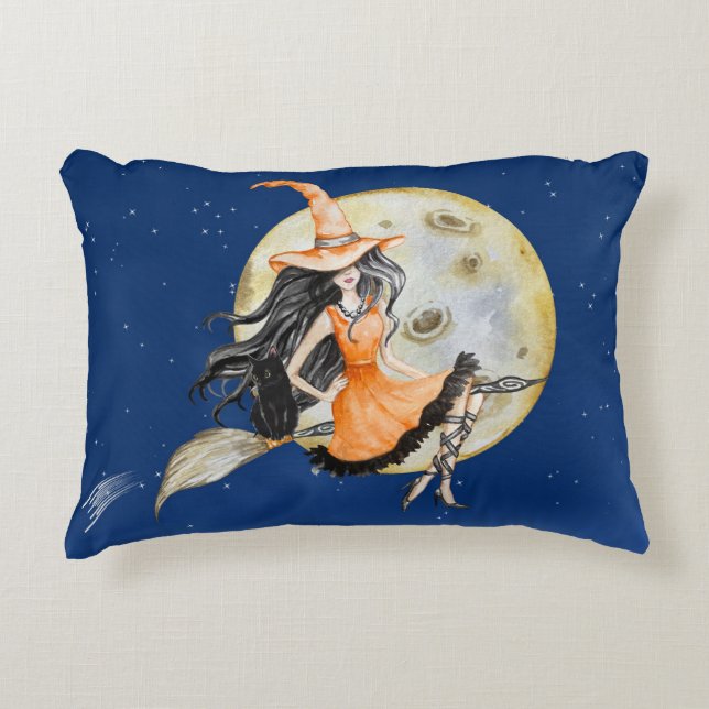 Almohada acentuada, paseo dulce de brujas (Anverso)