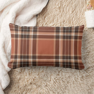 Almohada Acogedora de Cuadrillas Naranja Quemada L