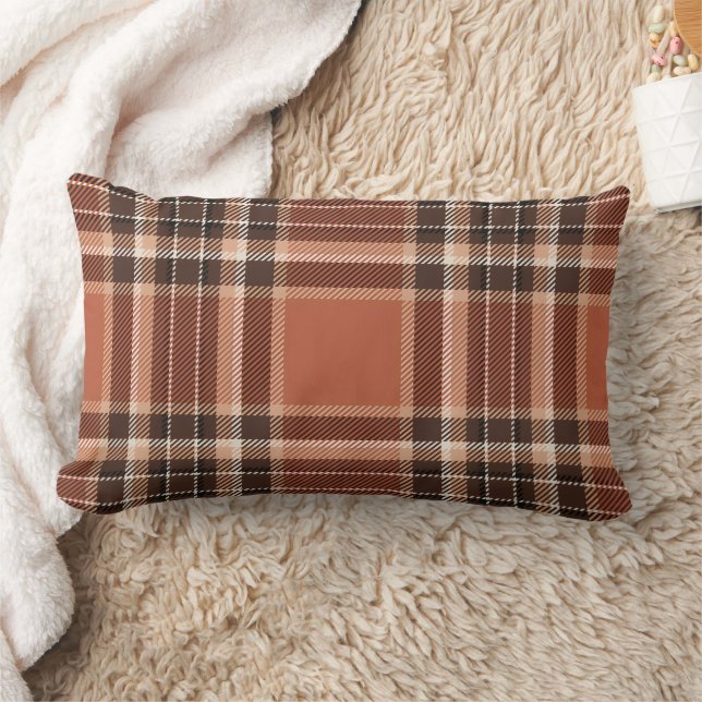 Almohada Acogedora de Cuadrillas Naranja Quemada L (Manta)