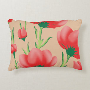 Almohada acogedora de flores rosadas