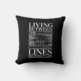 Almohada acogedora de lectura entre líneas