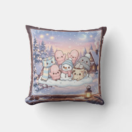 Almohada Acogedora de Muñeco de Nieve de Invierno