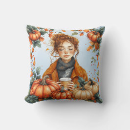 Almohada acolchada temática de otoño acogedora