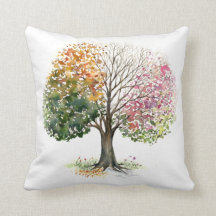 ALMOHADA ACUARELA del ÁRBOL de 4 ESTACIONES en