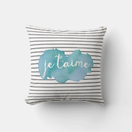 almohada acuarela gráfica Je T'aime