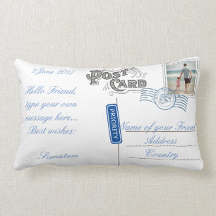 Almohada adaptable de la postal con su mensaje