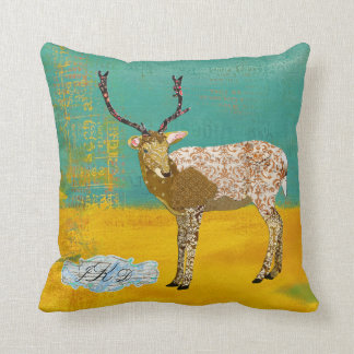 Almohada adornada verde azulada de oro de Mojo del