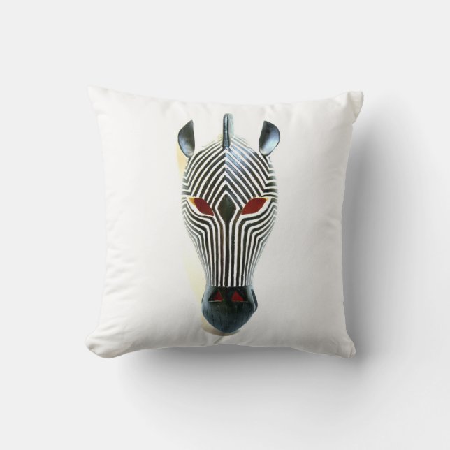 almohada africana con máscara de cebra (Anverso)