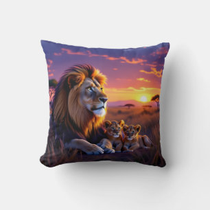 almohada africana de fauna y flora