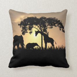 Almohada africana de la silueta del safari