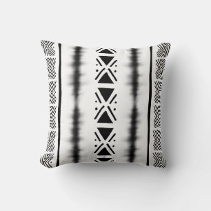 Almohada africana de tela de barro blanco inspirad