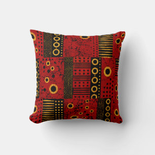 Almohada africana roja ráfaga tribal