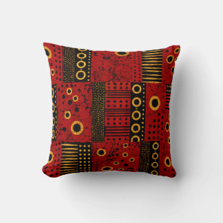 Almohada africana roja ráfaga tribal
