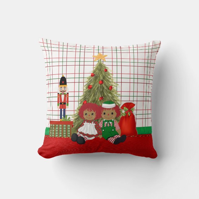 Almohada afroamericana de las muñecas de trapo (Anverso)