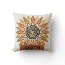 Almohada Afrohemiana Personalizada con Apellido y 