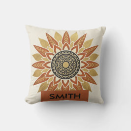 Almohada Afrohemiana Personalizada con Apellido y 