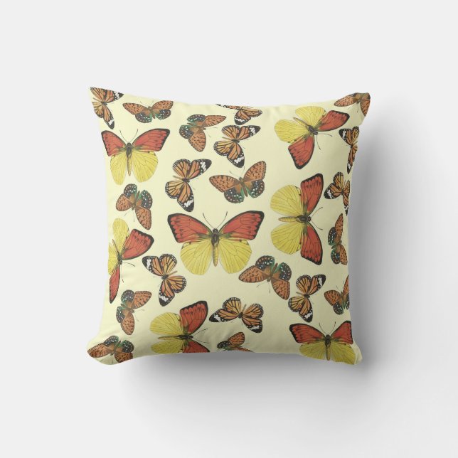 Almohada al aire libre 16x16 de las mariposas (Anverso)