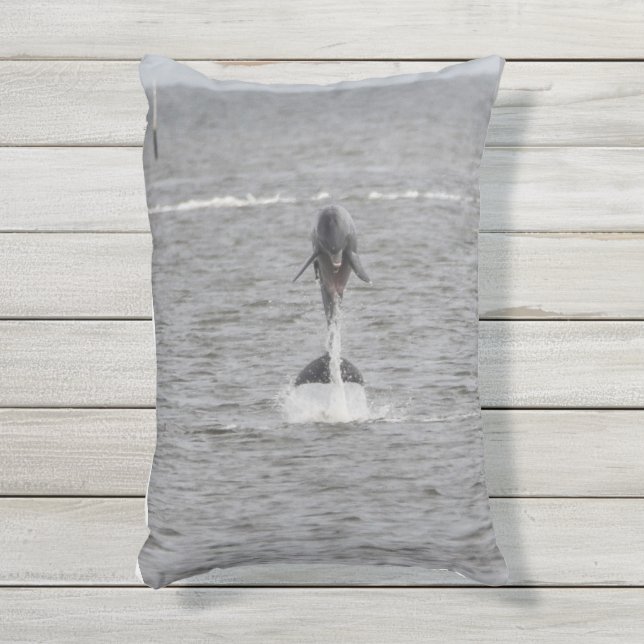 almohada al aire libre con delfines saltando (Frente (Vertical))
