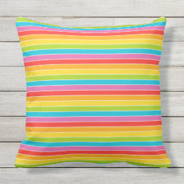 Almohada al aire libre de la raya colorida