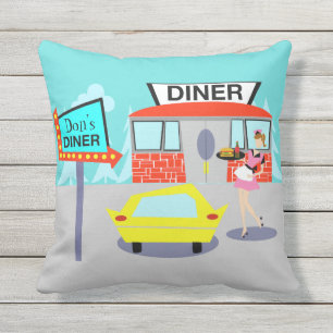 almohada al aire libre del comensal de los años 50