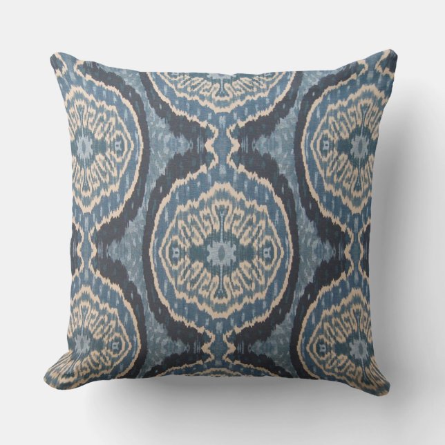 Almohada al aire libre del diseñador de Ikat del (Anverso)