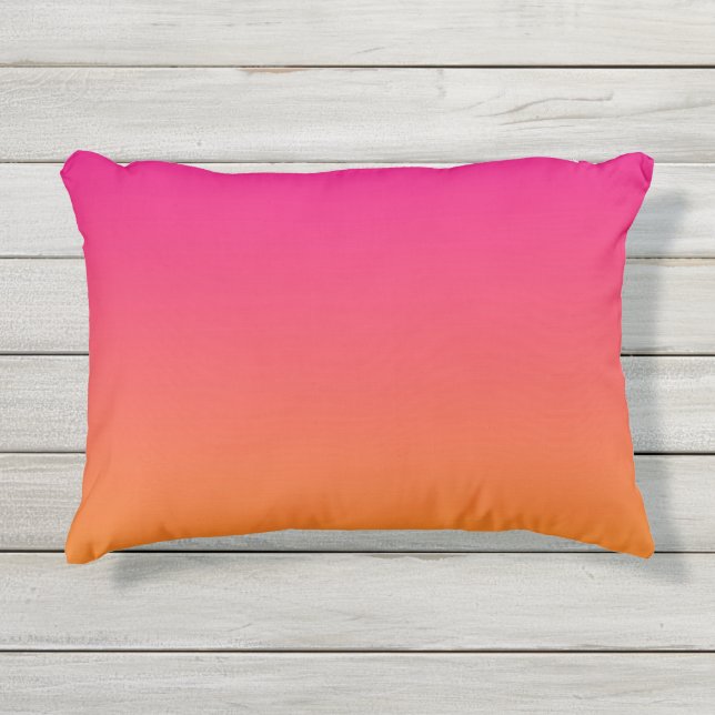 Almohada al aire libre rosada y anaranjada de (Anverso)