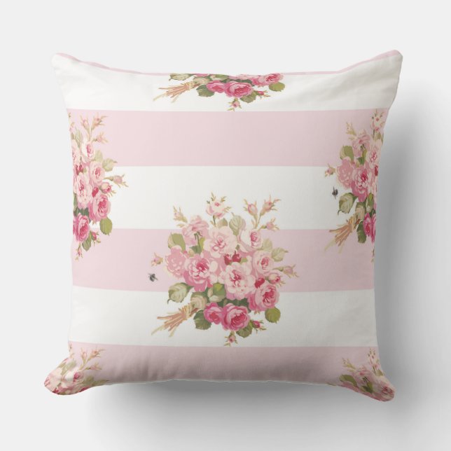 Almohada al aire libre subió de la raya del peony (Anverso)