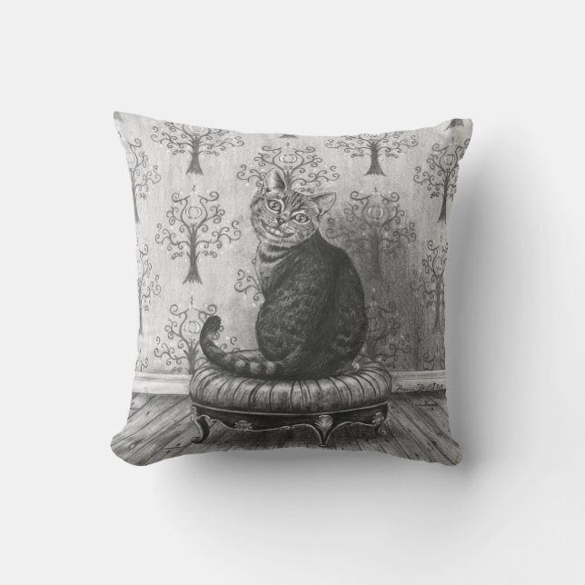 Almohada Alicia del gato de Cheshire en almohada (Anverso)