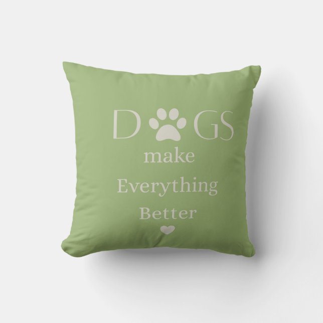 Almohada Amante de Perros Acogedores para la Sala  (Anverso)