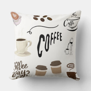 Almohada Amante del Café – Diseño Acogedor de Taza
