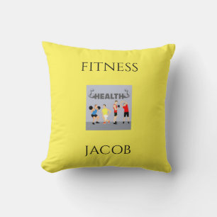 almohada amarilla de tiro con nombre personalizado